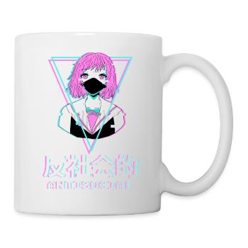 Anti Social Girl Moody Cute Aesthetic - Mug - white - Right