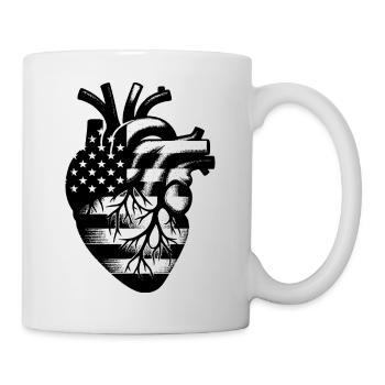 Drapeau américain des États-Unis dans un cœur anatomique - Mug blanc - blanc - Droite