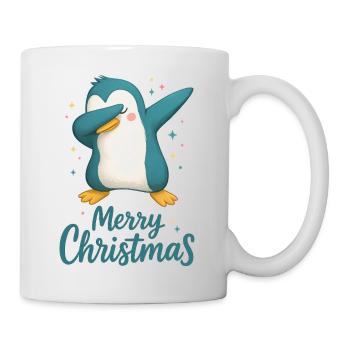Dabbing Pinguin Merry Christmas Design - Tasse - Weiß - Rechts
