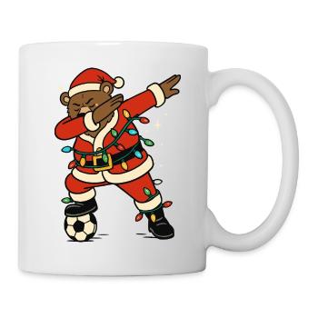 Dabbing Bear Santa Claus Football Cute - Mug - white - Right
