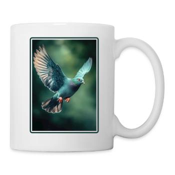 Tauben Taube - Tasse - Weiß - Rechts