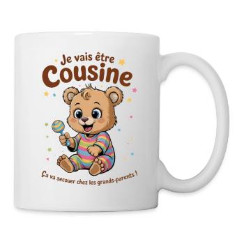 Je Vais Être Cousine Annonce Grossesse Futur Bébé - Mug blanc - blanc - Droite