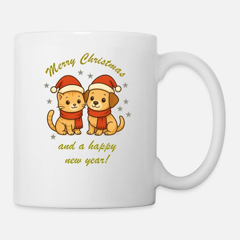 Cats Dog Christmas Duo - Mug - white