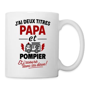 Vatertagsgeschenkidee für Vater und Feuerwehrmann - Tasse - Weiß - Rechts
