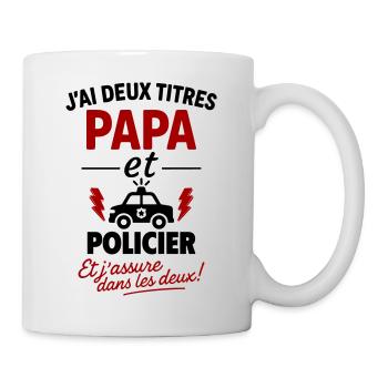 Dad and Policeman Christmas Father's Day Gift Idea - Mug - white - Right