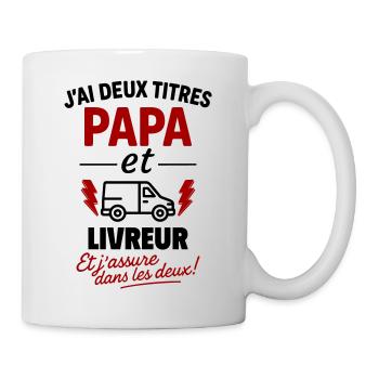 Dad and Delivery Man Christmas Father's Day Gift Idea - Mug - white - Right