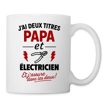 Vater-Elektriker-Weihnachts-Vatertagsgeschenk-Idee - Tasse - Weiß - Rechts