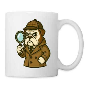 Détective Bouledogue au look classique de Sherlock - Mug blanc - blanc - Droite