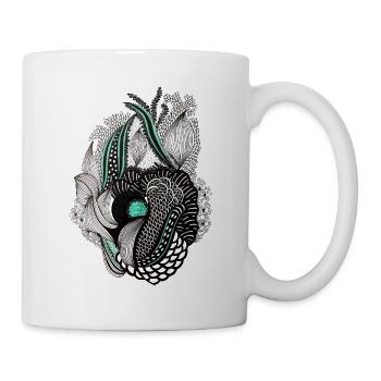 Chuchotements de fleurs de sarcelle - Mug blanc - blanc - Droite