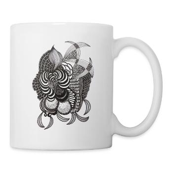 Black and White Line Blossom – Design d’ornements - Mug blanc - blanc - Droite
