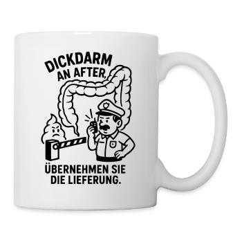dickdarm an after lustig kinder bild verdauung wc - Tasse - Weiß - Rechts