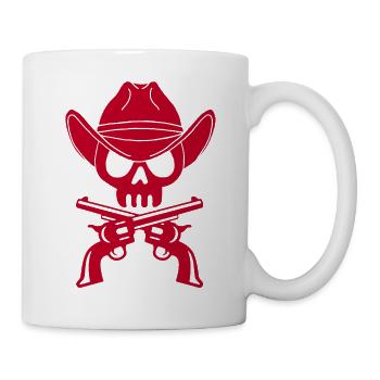 Cowboy Skull and Crossed Guns (Red) - Mug - white - Right