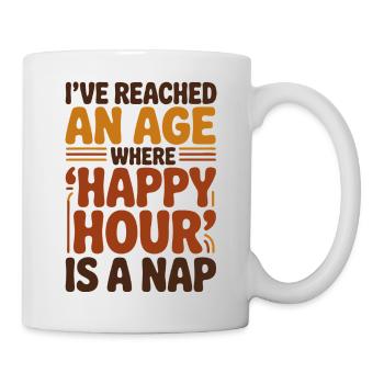 L’Happy Hour est une sieste, humour drôle sur vieillir - Mug blanc - blanc - Droite