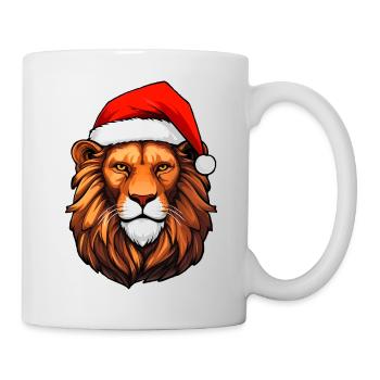 Löwe Weihnachtsmann - Tasse - Weiß - Rechts