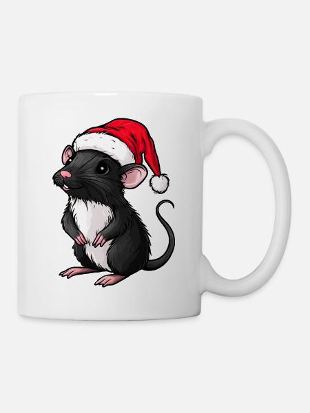 Weihnachten Ratte - Tasse - Weiß