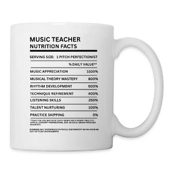 Music Teacher Appreciation Staff Piano Choir Band - Mug - white - Right
