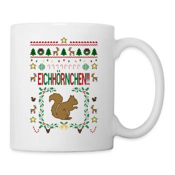 Achtung Eichhörnchen, Christmas, Bescherung  - Tasse - Weiß - Rechts