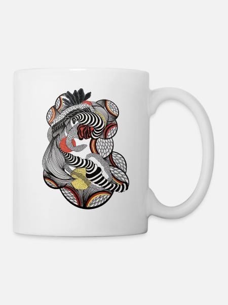 Verschlungene Linienkunst - Tasse - Weiß