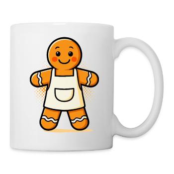 Bonhomme en pain d’épices avec tablier - Mug blanc - blanc - Droite