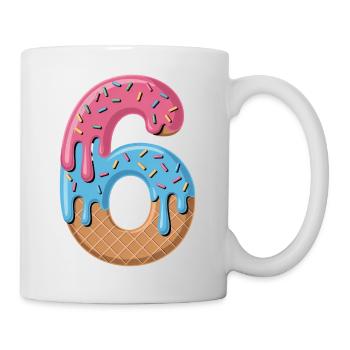 Eiscreme Zahl 6 Geburtstags Motiv Für Kinder - Mug - white - Right