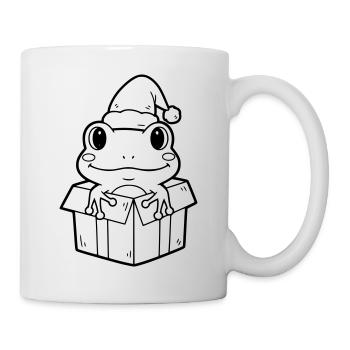 Weihnachtsfrosch in Geschenkbox Illustration - Tasse - Weiß - Rechts