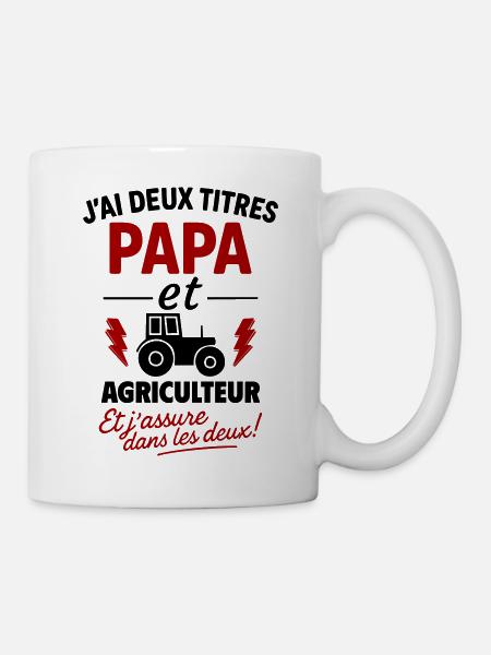 Papa_et_Agriculteur_Jassure_dans_les_deux - Mug blanc - blanc