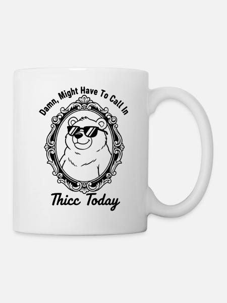 Chill Bear dans un cadre orné - Mug blanc - blanc