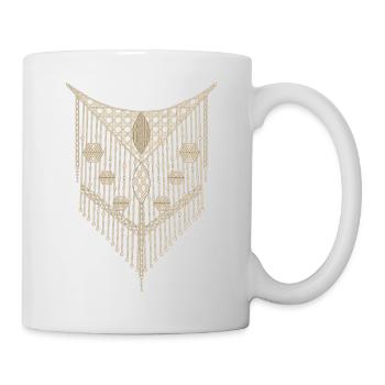 Ornement de macramé fin avec des détails géométriques - Mug blanc - blanc - Droite