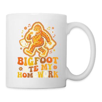 Bigfoot a mangé mes devoirs : École de mèmes - Mug blanc - blanc - Droite