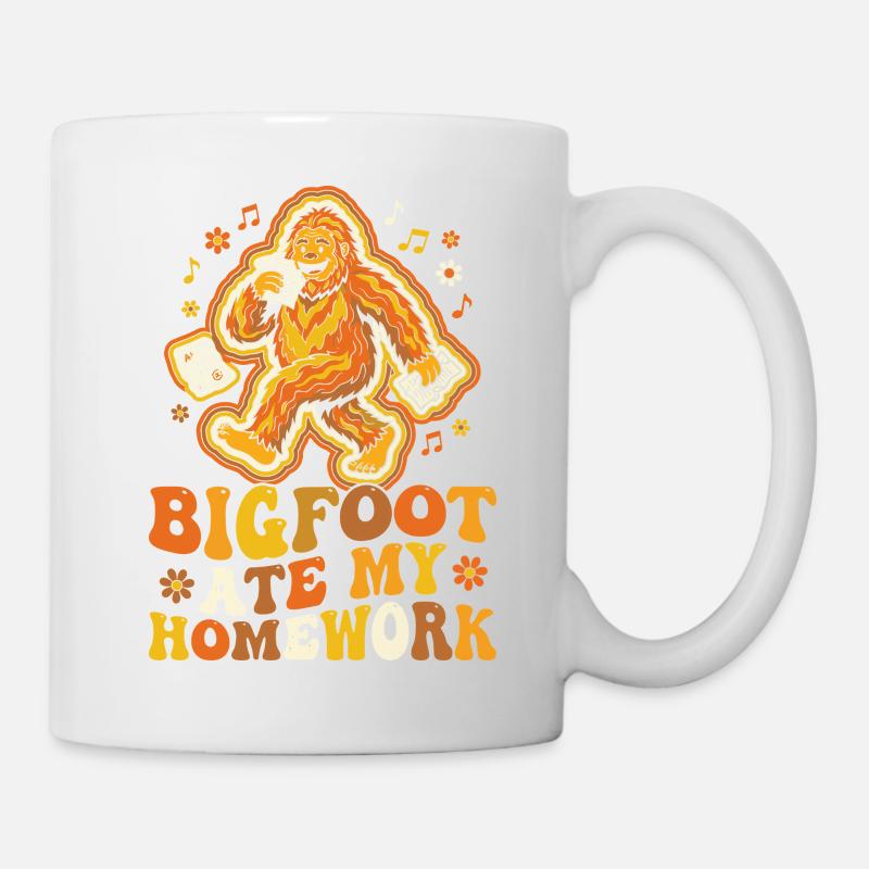 Bigfoot a mangé mes devoirs : École de mèmes - Mug blanc - blanc