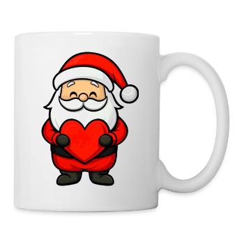 Weihnachtsmann mit Herz - Tasse - Weiß - Rechts