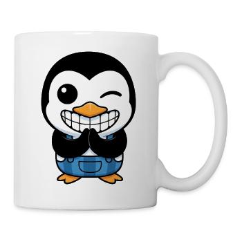 Cute Cartoon Penguin Smile Artfully Funny - Mug - white - Right