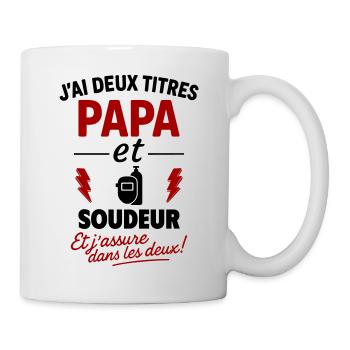 Papa Soudeur cadeau fête des pères Noël - Mug blanc - blanc - Droite