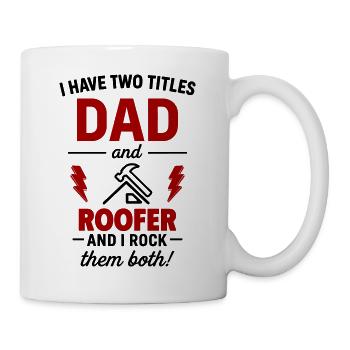 Papa Dachdecker Weihnachts-Vatertagsgeschenk - Tasse - Weiß - Rechts