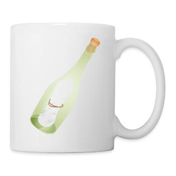 Romantic Vintage Message in a Bottle with Old Message - Mug - white - Right