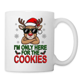 Juste pour les biscuits, renne avec des lunettes de soleil - Mug blanc - blanc - Droite