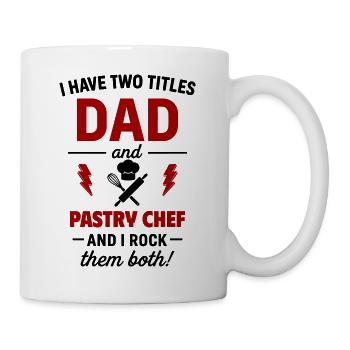 Papa Pastry Chef Two Titles Funny - Mug - white - Right