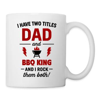 Papa Grillkönig Two titles - Mug - white - Right