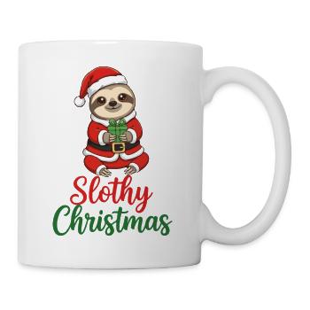 Faulheit Weihnachts-Weihnachts-Faultier - Tasse - Weiß - Rechts