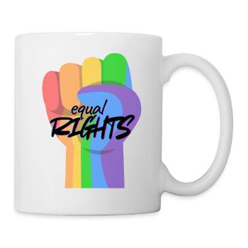 Regenbogenfaust Gleichberechtigung - Tasse - Weiß - Rechts