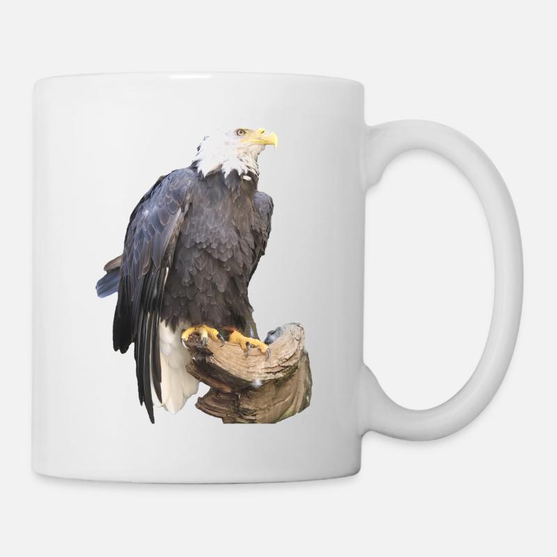 Aigle sur une branche en bois - Mug blanc - blanc