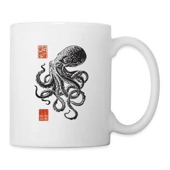 ink octopus in ink style - Mug - white - Right