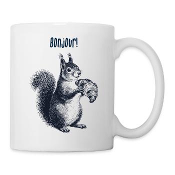 Bonjour Croissant Eichhörnchen - Tasse - Weiß - Rechts