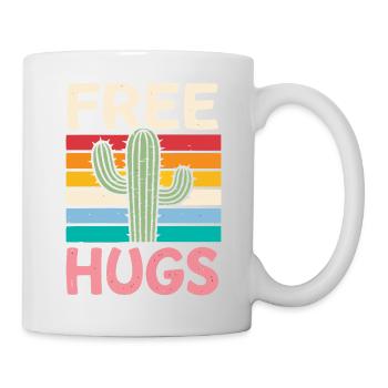 Cactus Arc-en-Ciel Free Hugs - Mug blanc - blanc - Droite