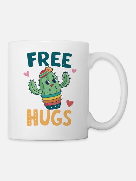 Cactus Mignon Câlins Gratuits - Mug blanc - blanc