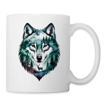 Silhouette du Loup - Logo du Loup Motivationnel - Mug blanc - blanc - Droite