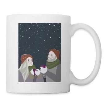 Freunde im Schnee - Tasse - Weiß - Rechts
