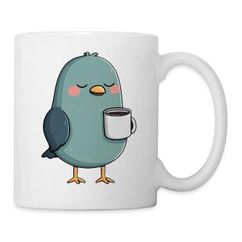 Oiseau en coupe sarcelle Matin calme - Mug blanc - blanc - Droite