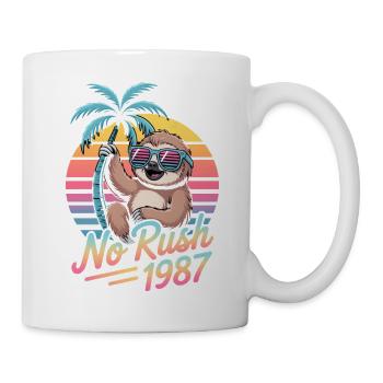 No Rush 1987 Faultier Retro Sunset - Tasse - Weiß - Rechts