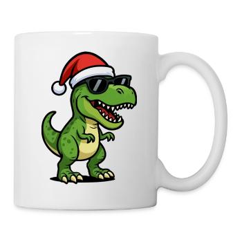 T-Rex Santa with sunglasses - Mug - white - Right